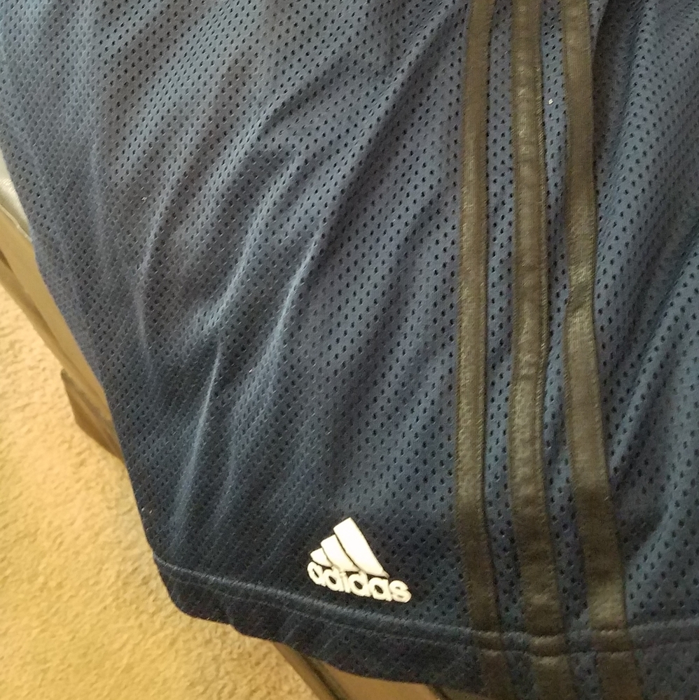 Blue and black adias basketball  shorts